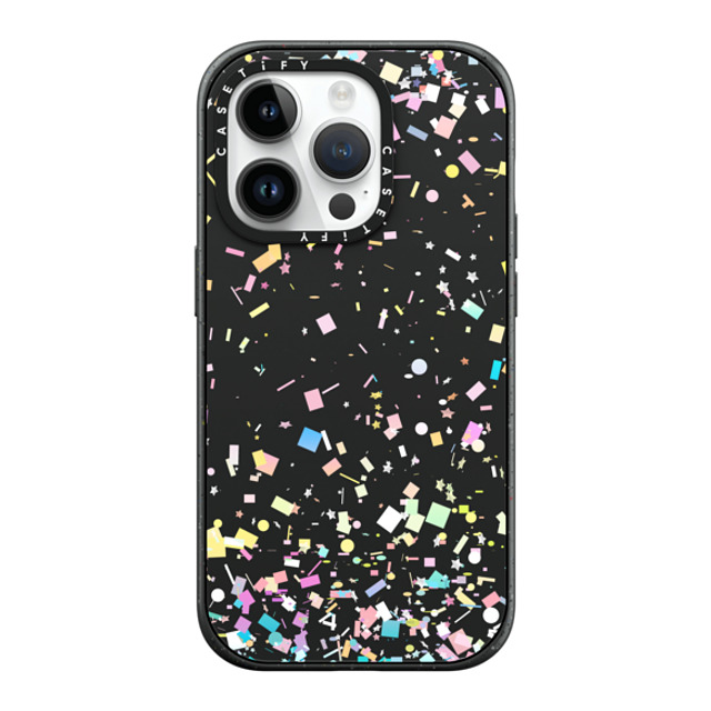 Organic Saturation x CASETiFY iPhone 14 Pro ケース マットブラック インパクトケース MagSafe対応 Pastel Confetti Explosion Transparent