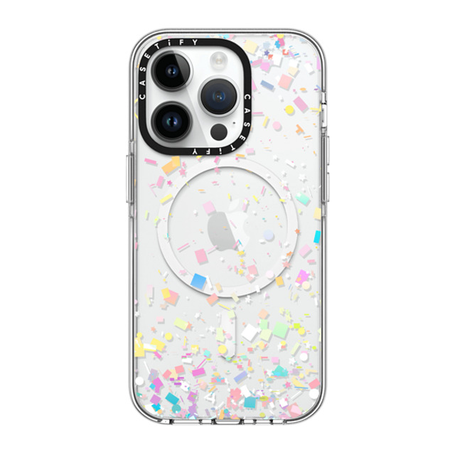 Organic Saturation x CASETiFY iPhone 14 Pro ケース クリア クリア ケース MagSafe対応 Pastel Confetti Explosion Transparent