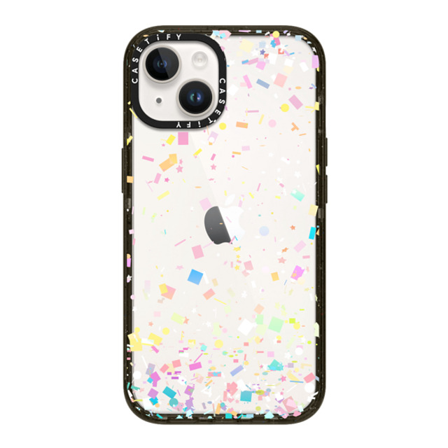 Organic Saturation x CASETiFY iPhone 14 ケース ブラック インパクトケース Pastel Confetti Explosion Transparent