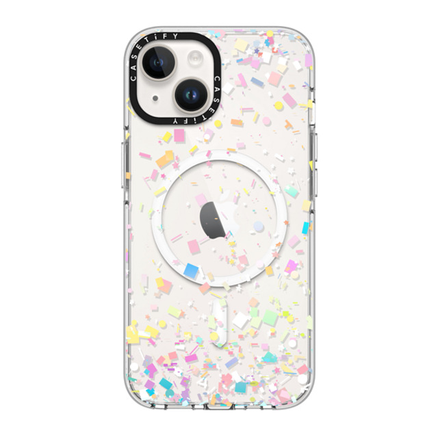 Organic Saturation x CASETiFY iPhone 14 ケース クリア クリア ケース MagSafe対応 Pastel Confetti Explosion Transparent