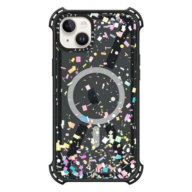 Organic Saturation x CASETiFY iPhone 14 Plus Case Triple Black バウンスケース Pastel Confetti Explosion Transparent Organic Saturation x CASETiFY iPhone 14 Plus Case Triple Black バウンスケース Pastel Confetti Explosion Transparent