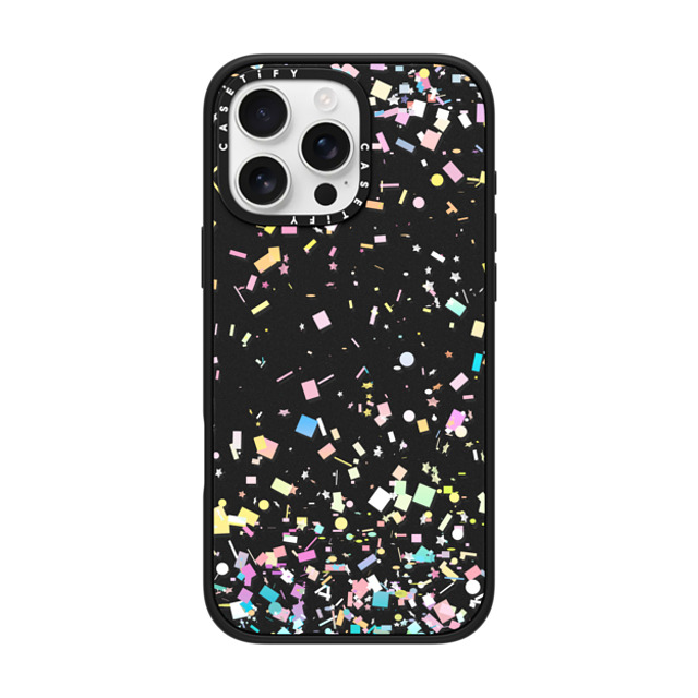 Organic Saturation x CASETiFY iPhone 16 Pro Max ケース マットブラック インパクトケース MagSafe対応 Pastel Confetti Explosion Transparent