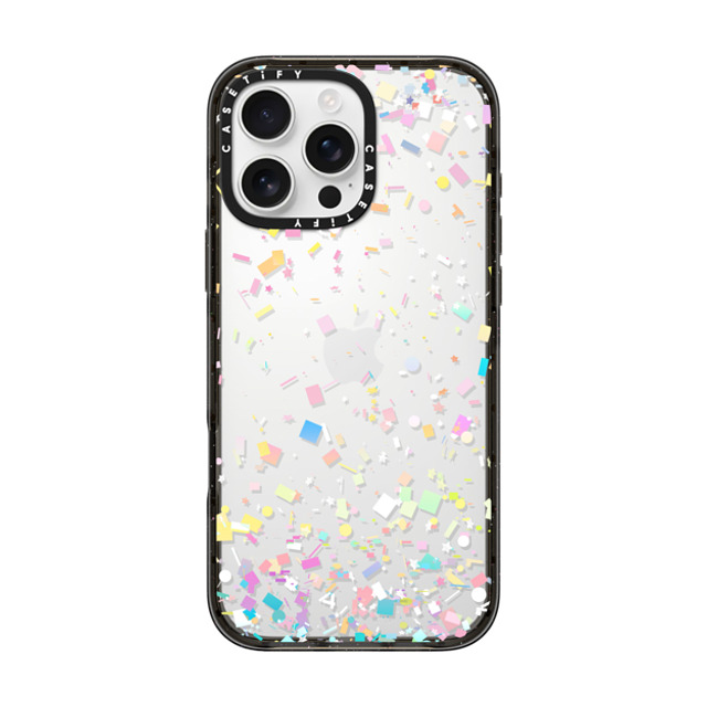 Organic Saturation x CASETiFY iPhone 16 Pro Max ケース ブラック インパクトケース Pastel Confetti Explosion Transparent