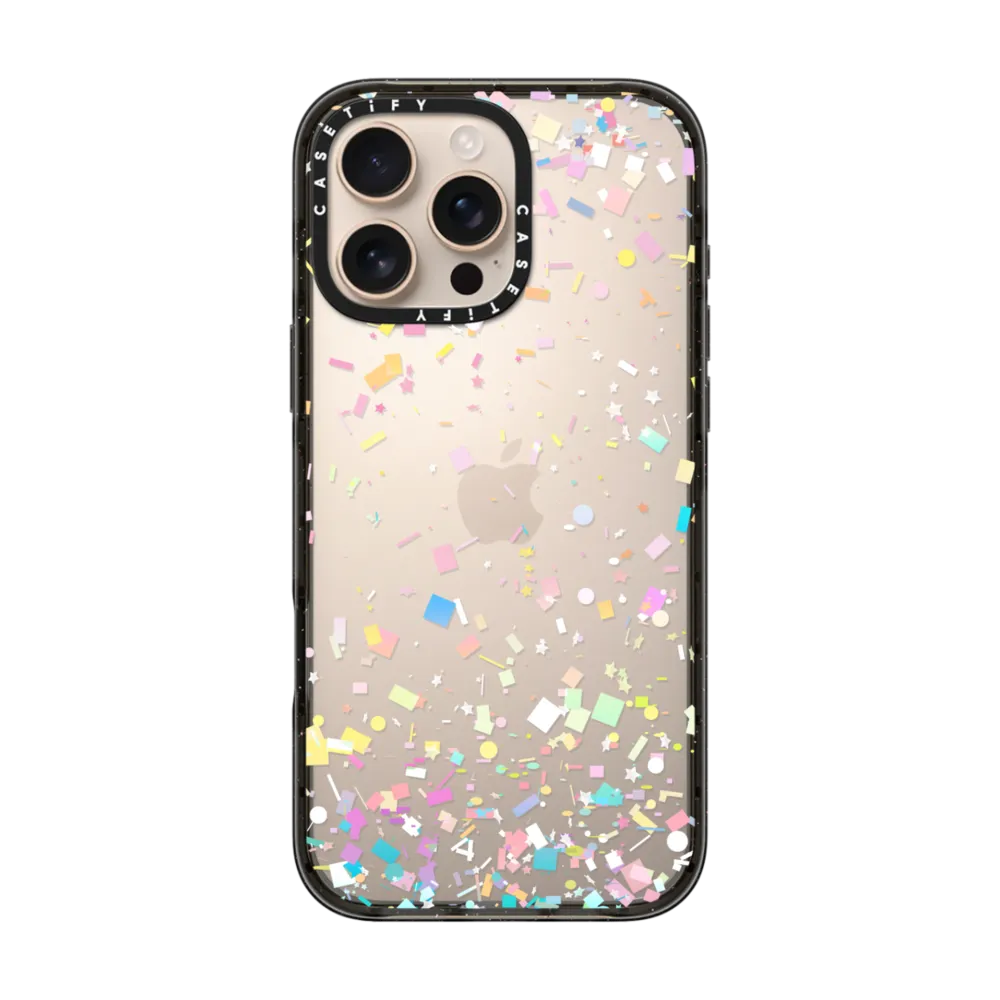 Impact Ring Stand iPhone 16 Pro Max Case MagSafe Compatible - Pastel Confetti Explosion Transparent