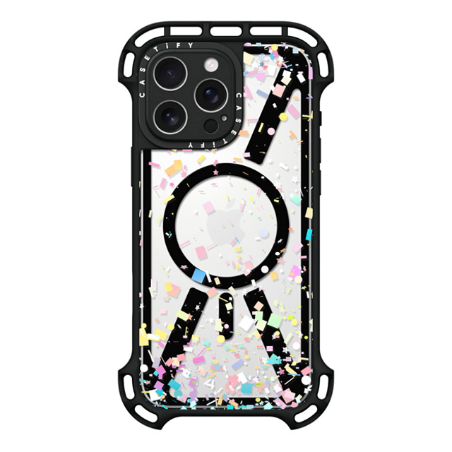 Organic Saturation x CASETiFY iPhone 16 Pro Max ケース ブラック ウルトラ バウンスケース MagSafe対応 Pastel Confetti Explosion Transparent