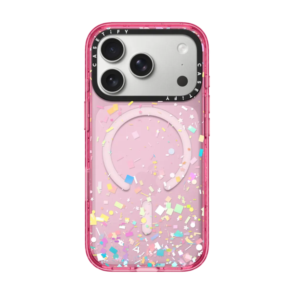Impact iPhone 17 Pro Case MagSafe Compatible - Pastel Confetti Explosion Transparent
