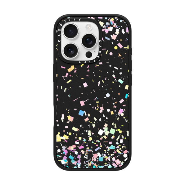 Organic Saturation x CASETiFY iPhone 16 Pro ケース マットブラック インパクトケース MagSafe対応 Pastel Confetti Explosion Transparent