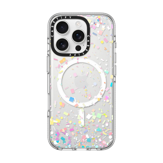 Organic Saturation x CASETiFY iPhone 16 Pro ケース クリア クリア ケース MagSafe対応 Pastel Confetti Explosion Transparent