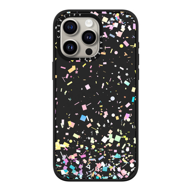 Organic Saturation x CASETiFY iPhone 15 Pro Max ケース マットブラック インパクトケース MagSafe対応 Pastel Confetti Explosion Transparent