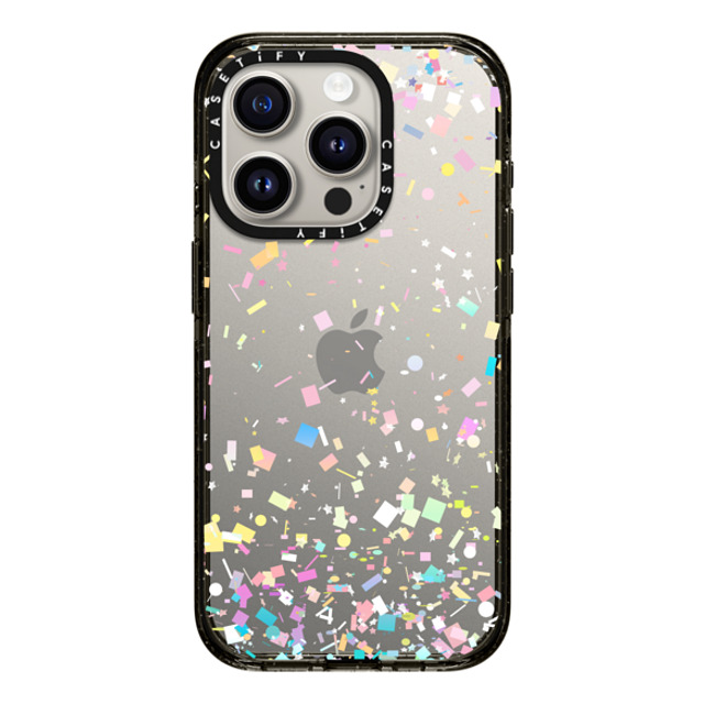 Organic Saturation x CASETiFY iPhone 15 Pro ケース ブラック インパクトケース Pastel Confetti Explosion Transparent