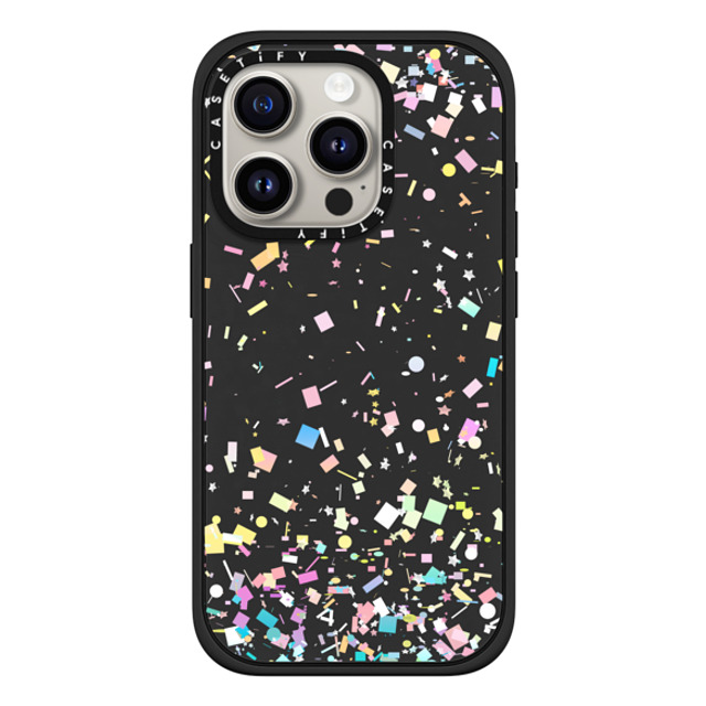 Organic Saturation x CASETiFY iPhone 15 Pro ケース マットブラック インパクトケース MagSafe対応 Pastel Confetti Explosion Transparent