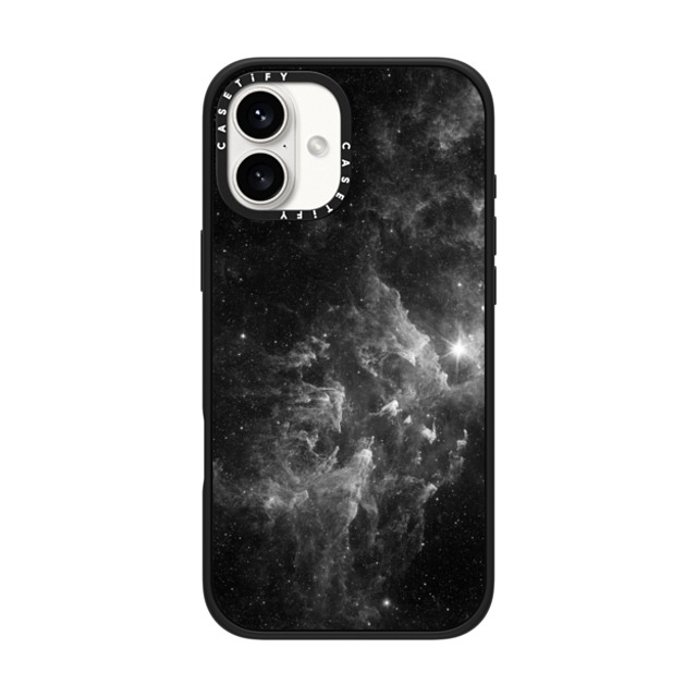 Organic Saturation x CASETiFY iPhone 16 Plus ケース マットブラック インパクトケース Black Space Marble