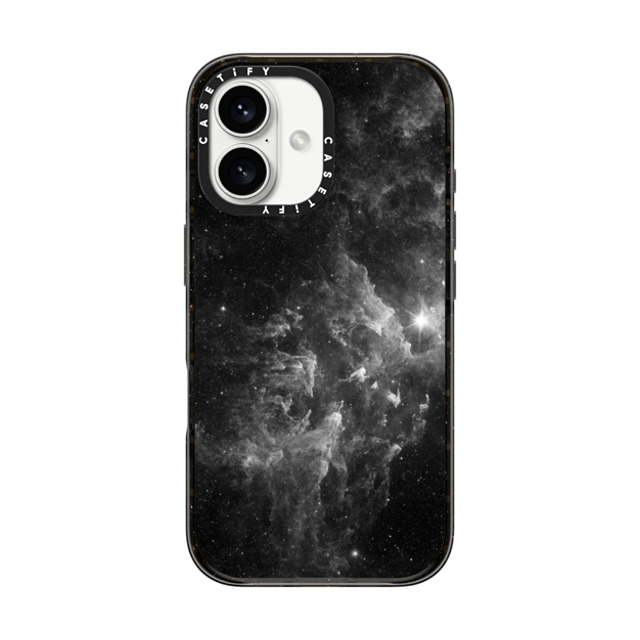 Organic Saturation x CASETiFY iPhone 16 ケース ブラック インパクトケース MagSafe対応 Black Space Marble