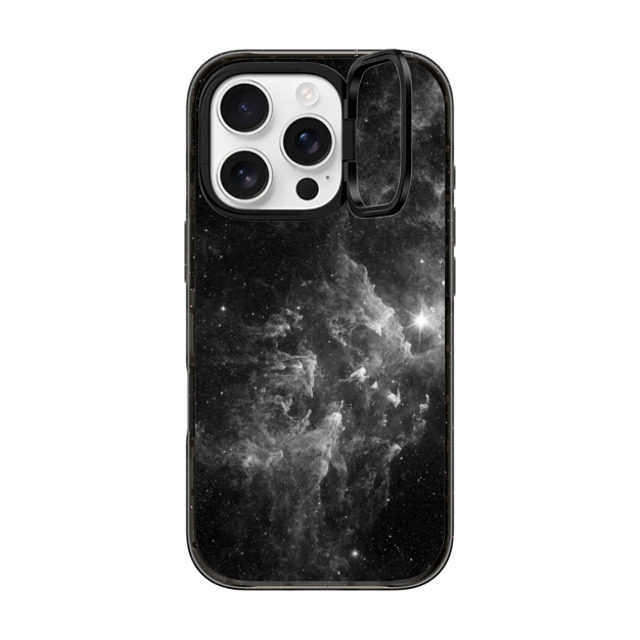 Organic Saturation x CASETiFY iPhone 16 Pro ケース ブラック インパクトリングスタンドケース MagSafe対応 Black Space Marble