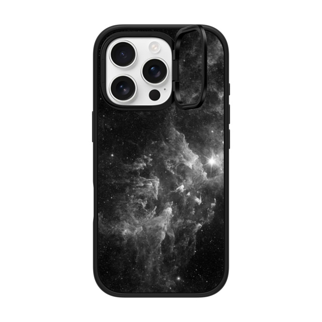 Organic Saturation x CASETiFY iPhone 16 Pro ケース マットブラック インパクトリングスタンドケース MagSafe対応 Black Space Marble