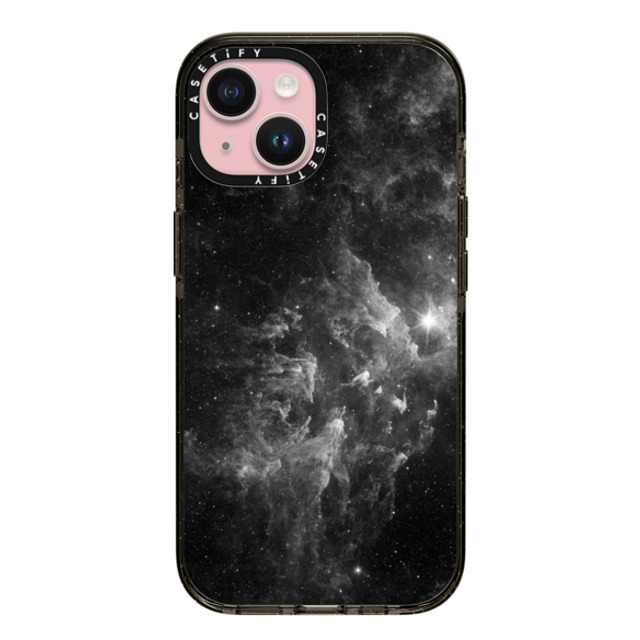 Organic Saturation x CASETiFY iPhone 15 ケース ブラック インパクトケース Black Space Marble