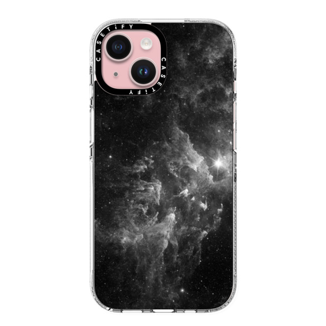 Organic Saturation x CASETiFY iPhone 15 ケース クリア クリア ケース MagSafe対応 Black Space Marble