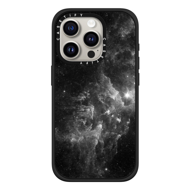 Organic Saturation x CASETiFY iPhone 15 Pro ケース マットブラック インパクトケース MagSafe対応 Black Space Marble