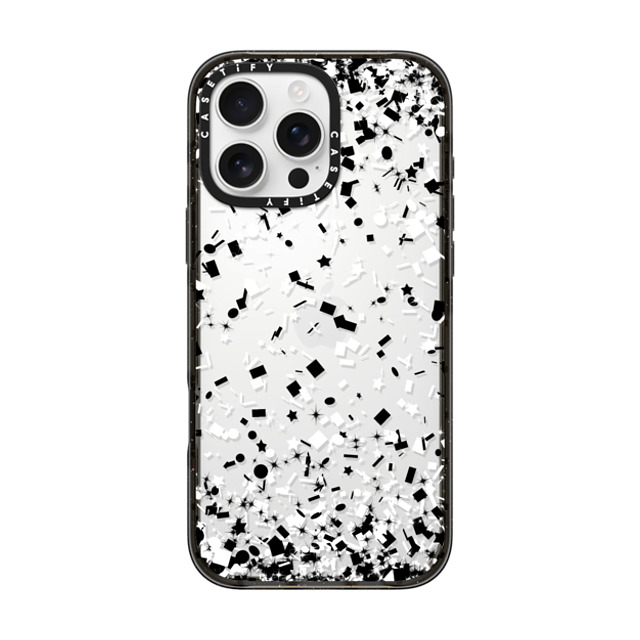 Organic Saturation x CASETiFY iPhone 16 Pro Max Case Black インパクトケース Black and White Confetti Party Explosion Back to School Organic Saturation x CASETiFY iPhone 16 Pro Max Case Black インパクトケース Black and White Confetti Party Explosion Back to School