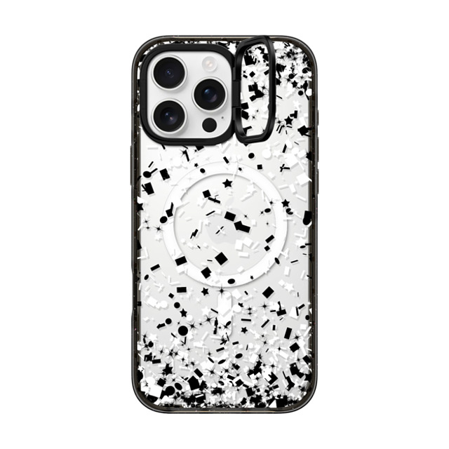 Organic Saturation x CASETiFY iPhone 16 Pro Max ケース ブラック インパクトリングスタンドケース MagSafe対応 Black and White Confetti Party Explosion Father's Day Organic Saturation x CASETiFY iPhone 16 Pro Max ケース ブラック インパクトリングスタンドケース MagSafe対応 Black and White Confetti Party Explosion Father's Day