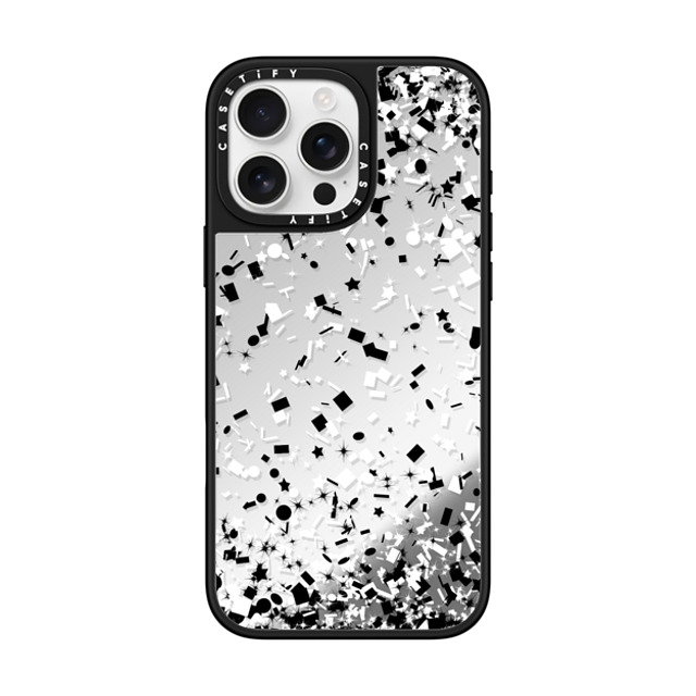 Organic Saturation x CASETiFY iPhone 16 Pro Max Case Silver on Black ミラーケース MagSafe対応 Black and White Confetti Party Explosion Back to School Organic Saturation x CASETiFY iPhone 16 Pro Max Case Silver on Black ミラーケース MagSafe対応 Black and White Confetti Party Explosion Back to School