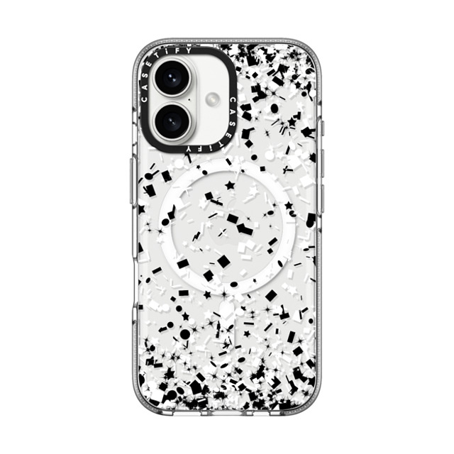 Organic Saturation x CASETiFY iPhone 16 Case クリア クリア ケース MagSafe対応 Black and White Confetti Party Explosion Back to School Organic Saturation x CASETiFY iPhone 16 Case クリア クリア ケース MagSafe対応 Black and White Confetti Party Explosion Back to School
