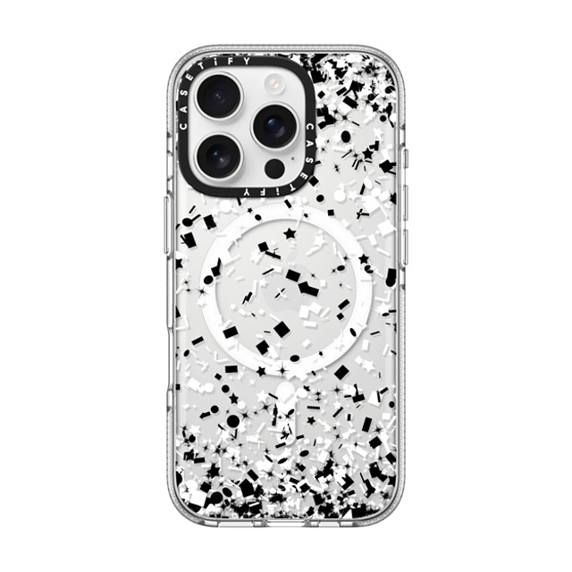 Organic Saturation x CASETiFY iPhone 16 Pro Case クリア クリア ケース MagSafe対応 Black and White Confetti Party Explosion Back to School Organic Saturation x CASETiFY iPhone 16 Pro Case クリア クリア ケース MagSafe対応 Black and White Confetti Party Explosion Back to School