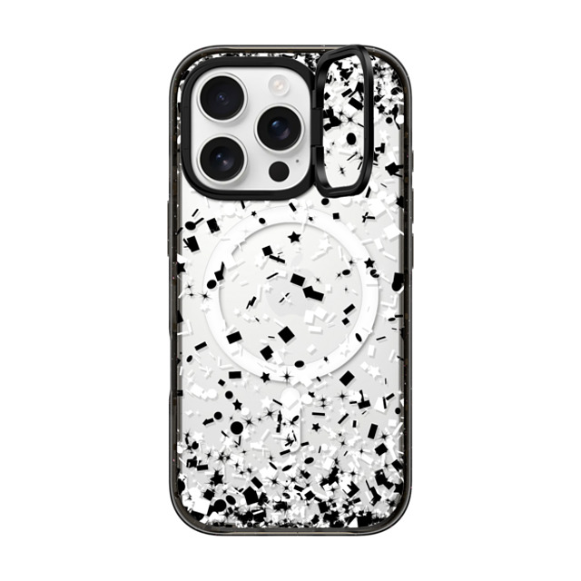 Organic Saturation x CASETiFY iPhone 16 Pro ケース ブラック インパクトリングスタンドケース MagSafe対応 Black and White Confetti Party Explosion Father's Day Organic Saturation x CASETiFY iPhone 16 Pro ケース ブラック インパクトリングスタンドケース MagSafe対応 Black and White Confetti Party Explosion Father's Day