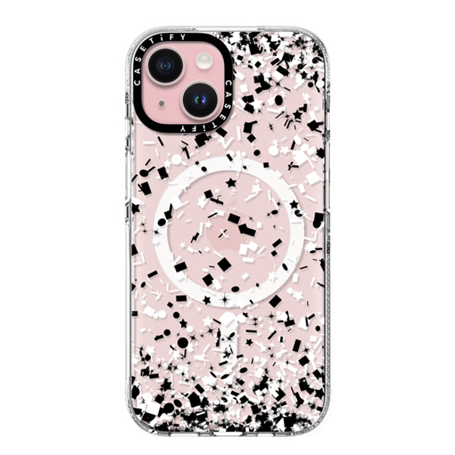 Organic Saturation x CASETiFY iPhone 15 Case クリア クリア ケース MagSafe対応 Black and White Confetti Party Explosion Back to School Organic Saturation x CASETiFY iPhone 15 Case クリア クリア ケース MagSafe対応 Black and White Confetti Party Explosion Back to School