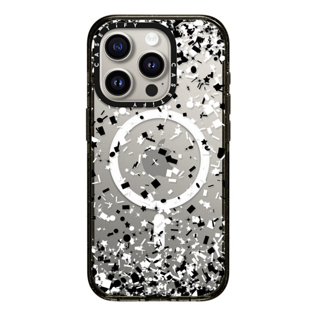 Organic Saturation x CASETiFY iPhone 15 Pro Case Black Impact Case MagSafe Compatible Black and White Confetti Party Explosion Back to School Organic Saturation x CASETiFY iPhone 15 Pro Case Black Impact Case MagSafe Compatible Black and White Confetti Party Explosion Back to School