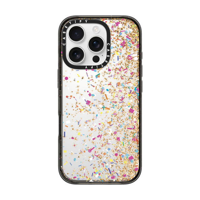 Organic Saturation x CASETiFY iPhone 16 Pro ケース ブラック インパクトケース Gold Multicolor Confetti Burst Back to School Organic Saturation x CASETiFY iPhone 16 Pro ケース ブラック インパクトケース Gold Multicolor Confetti Burst Back to School