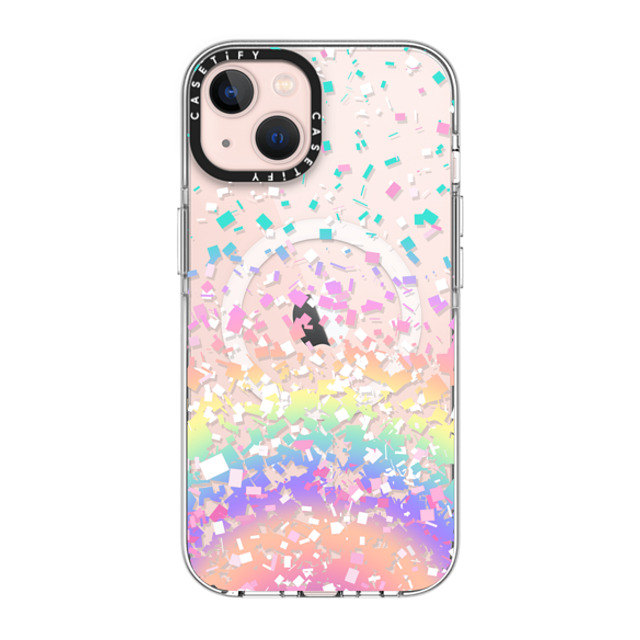 Organic Saturation x CASETiFY iPhone 13 ケース クリア クリア ケース MagSafe対応 Pastel Rainbow Confetti Explosion Transparent