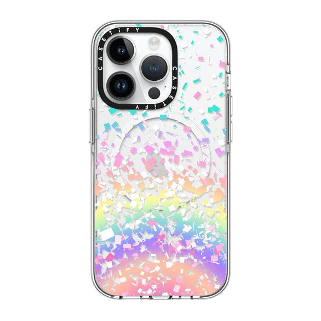 Organic Saturation x CASETiFY iPhone 14 Pro ケース クリア クリア ケース MagSafe対応 Pastel Rainbow Confetti Explosion Transparent