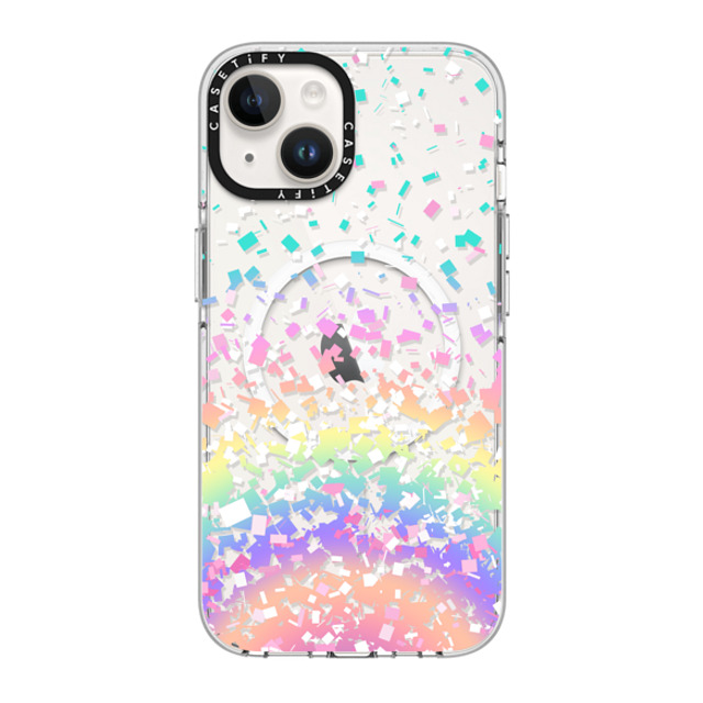 Organic Saturation x CASETiFY iPhone 14 ケース クリア クリア ケース MagSafe対応 Pastel Rainbow Confetti Explosion Transparent