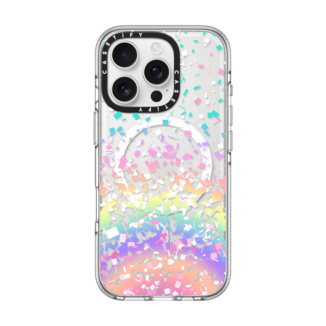 Organic Saturation x CASETiFY iPhone 16 Pro ケース クリア クリア ケース MagSafe対応 Pastel Rainbow Confetti Explosion Transparent