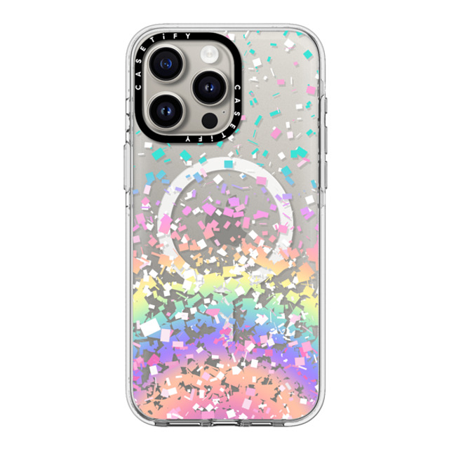 Organic Saturation x CASETiFY iPhone 15 Pro Max ケース クリア クリア ケース MagSafe対応 Pastel Rainbow Confetti Explosion Transparent