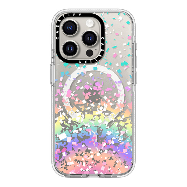 Organic Saturation x CASETiFY iPhone 15 Pro ケース クリア クリア ケース MagSafe対応 Pastel Rainbow Confetti Explosion Transparent