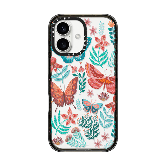Papio Press x CASETiFY iPhone 16 ケース ブラック インパクトケース Butterflies By Papio Press