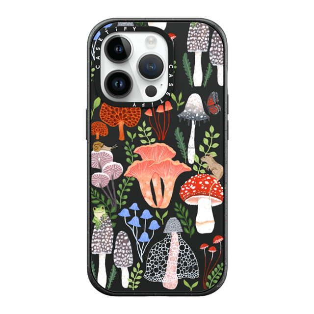 Papio Press x CASETiFY iPhone 14 Pro ケース マットブラック インパクトケース MagSafe対応 Mushrooms by Papio Press