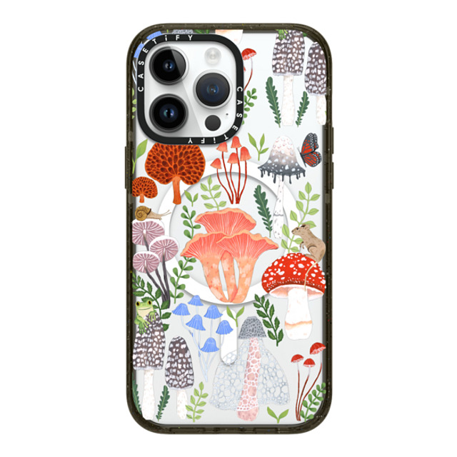 Papio Press x CASETiFY iPhone 14 Pro Max ケース ブラック インパクトケース MagSafe対応 Mushrooms by Papio Press