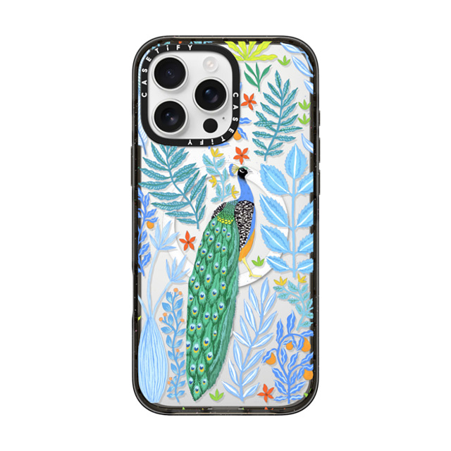 Papio Press x CASETiFY iPhone 16 Pro Max Case Black Impact Case MagSafe Compatible Summer Peacock in the Flowers by Papio Press Papio Press x CASETiFY iPhone 16 Pro Max Case Black Impact Case MagSafe Compatible Summer Peacock in the Flowers by Papio Press