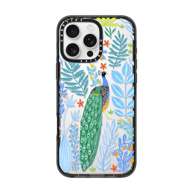 Papio Press x CASETiFY iPhone 16 Pro Max Case Black Impact Case Summer Peacock in the Flowers by Papio Press Papio Press x CASETiFY iPhone 16 Pro Max Case Black Impact Case Summer Peacock in the Flowers by Papio Press