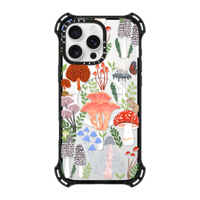 Papio Press x CASETiFY iPhone 16 Pro Max ケース ブラック バウンスケース Mushrooms by Papio Press