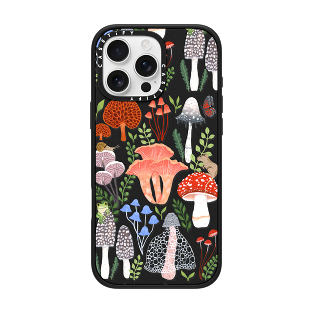 Papio Press x CASETiFY iPhone 16 Pro Max ケース マットブラック インパクトケース MagSafe対応 Mushrooms by Papio Press