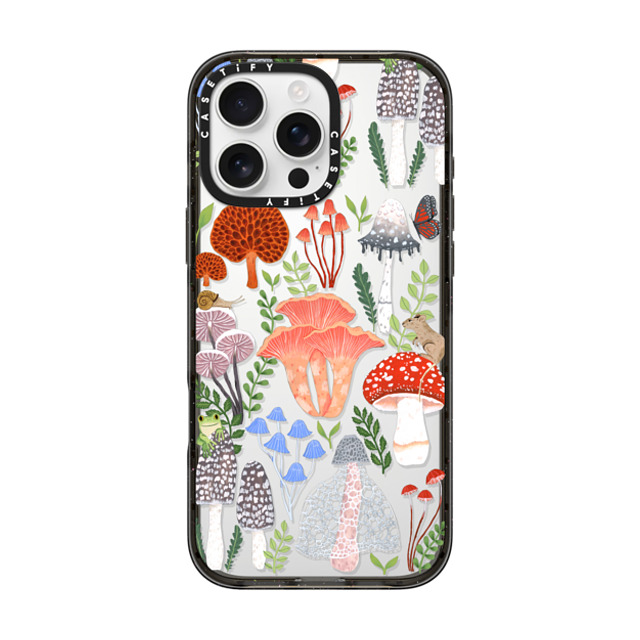 Papio Press x CASETiFY iPhone 16 Pro Max ケース ブラック インパクトケース Mushrooms by Papio Press