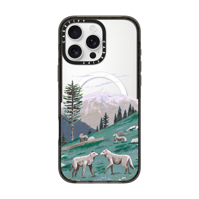 Papio Press x CASETiFY iPhone 16 Pro Max ケース ブラック インパクトケース MagSafe対応 Wolves at Mt. Olympus by Papio Press Father's Day Papio Press x CASETiFY iPhone 16 Pro Max ケース ブラック インパクトケース MagSafe対応 Wolves at Mt. Olympus by Papio Press Father's Day
