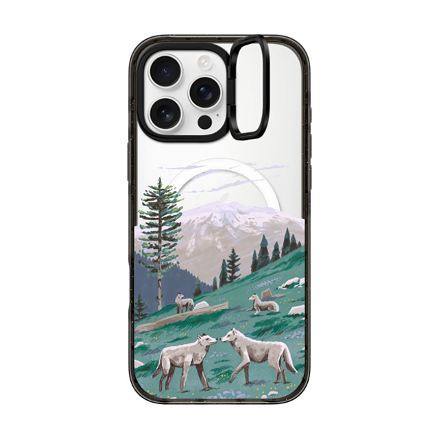 Papio Press x CASETiFY iPhone 16 Pro Max ケース ブラック インパクトリングスタンドケース MagSafe対応 Wolves at Mt. Olympus by Papio Press Father's Day Papio Press x CASETiFY iPhone 16 Pro Max ケース ブラック インパクトリングスタンドケース MagSafe対応 Wolves at Mt. Olympus by Papio Press Father's Day