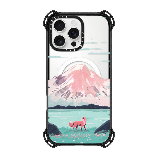 Papio Press x CASETiFY iPhone 16 Pro Max ケース ブラック バウンスケース Fox at Gran Paradiso by Papio Press