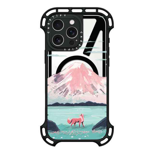 Papio Press x CASETiFY iPhone 16 Pro Max ケース ブラック ウルトラ バウンスケース MagSafe対応 Fox at Gran Paradiso by Papio Press