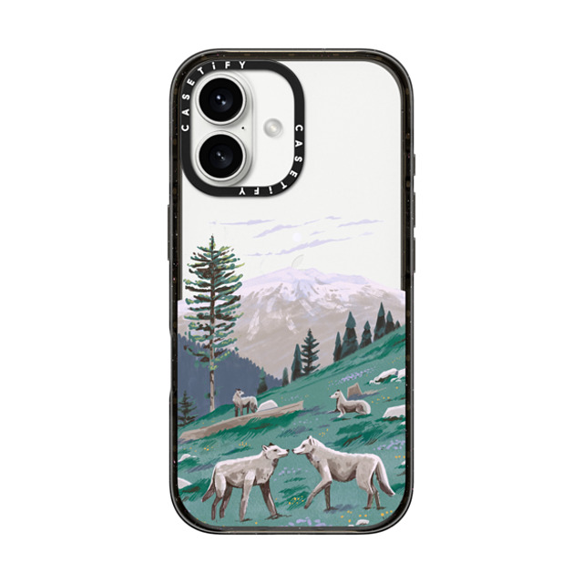 Papio Press x CASETiFY iPhone 16 ケース ブラック インパクトケース Wolves at Mt. Olympus by Papio Press Father's Day Papio Press x CASETiFY iPhone 16 ケース ブラック インパクトケース Wolves at Mt. Olympus by Papio Press Father's Day